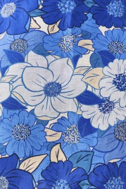 FARM Rio BLUE FLOWER STRIPES CROP TOP