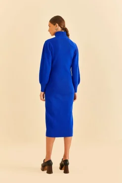 FARM Rio BLUE HEART NECKLINE KNIT DRESS