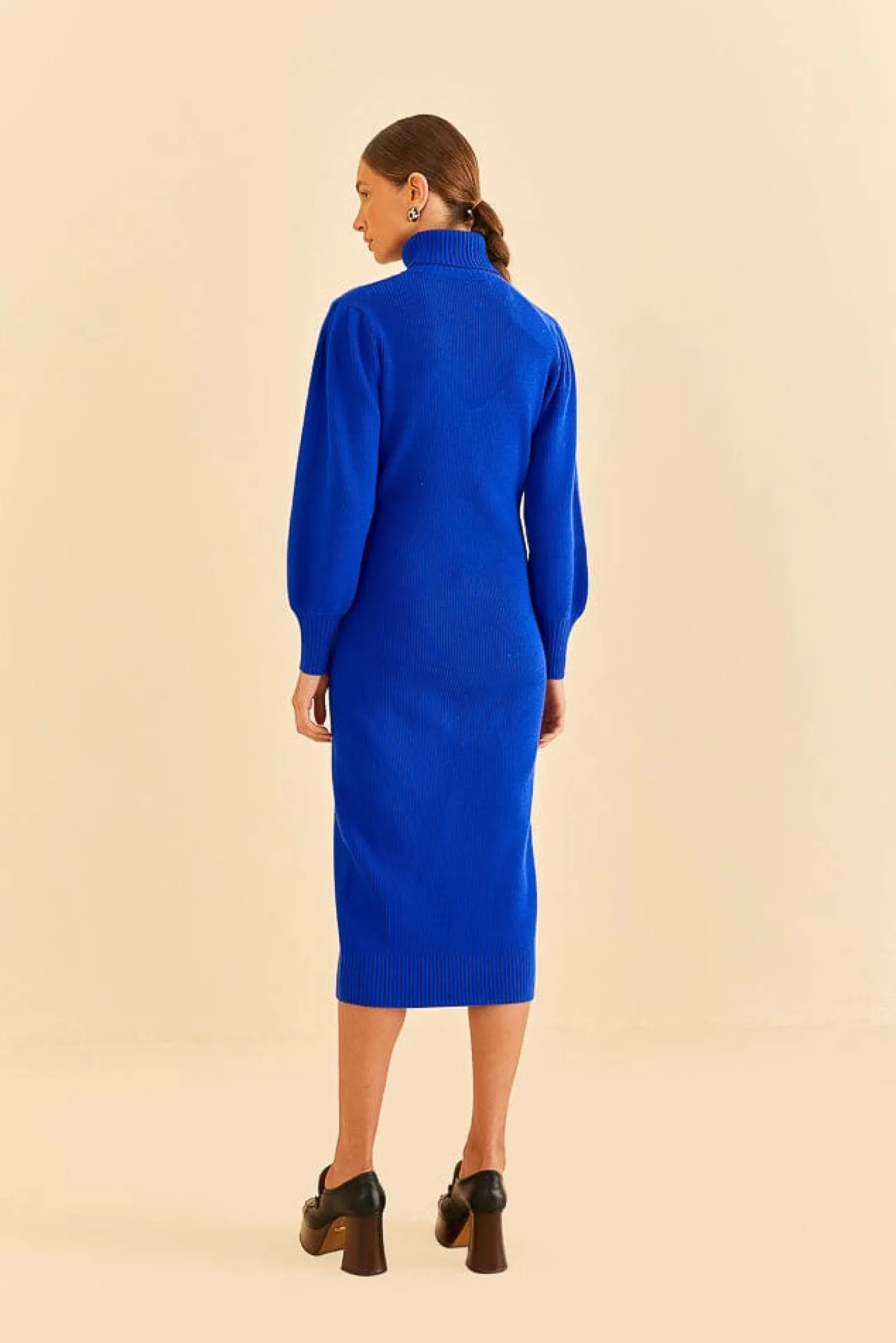 FARM Rio BLUE HEART NECKLINE KNIT DRESS