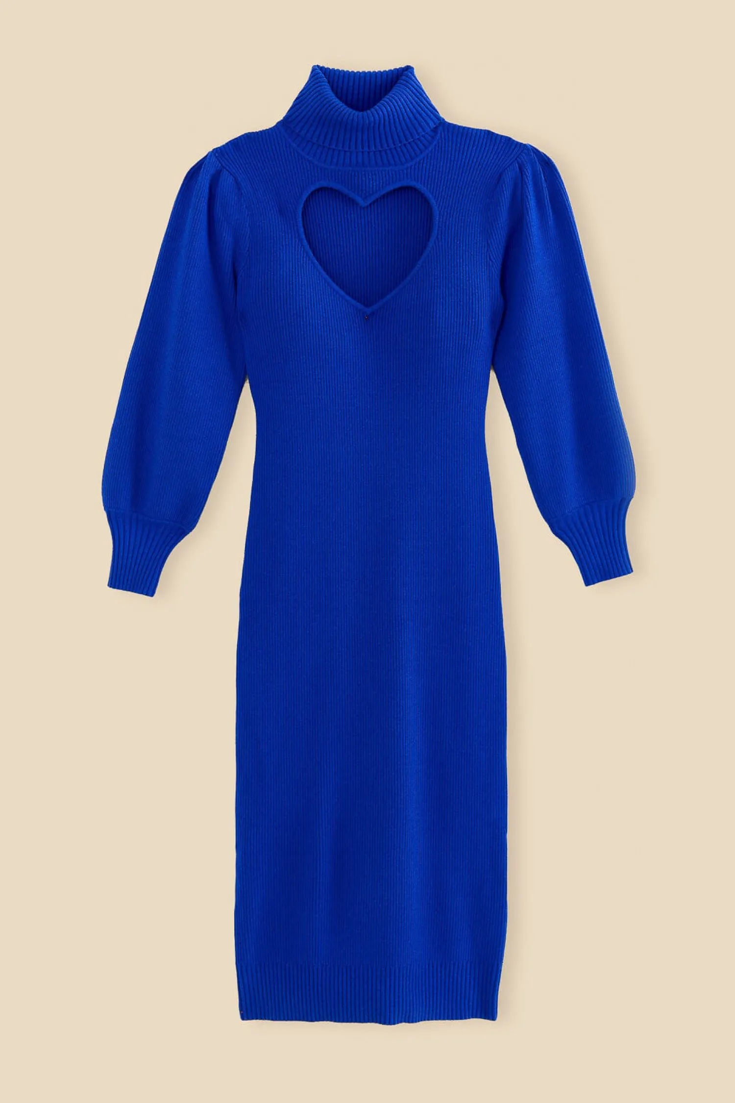 FARM Rio BLUE HEART NECKLINE KNIT DRESS