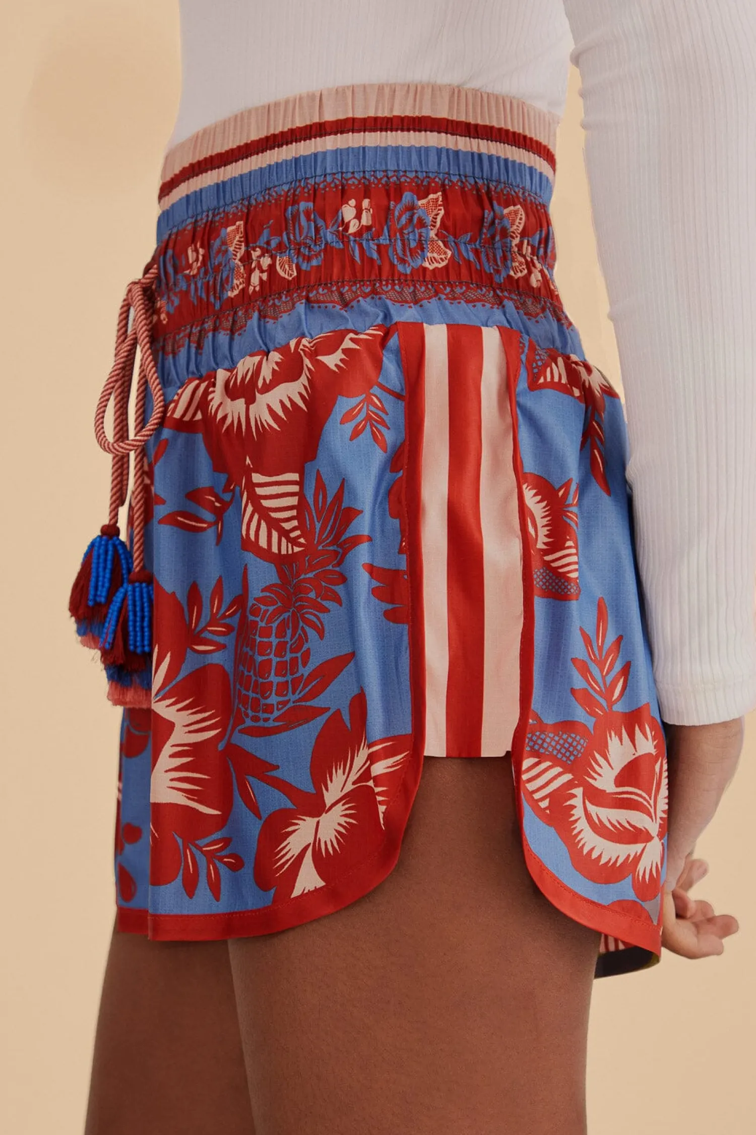 FARM Rio BLUE LACE GARDEN NYLON SHORTS