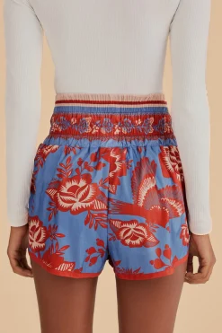 FARM Rio BLUE LACE GARDEN NYLON SHORTS
