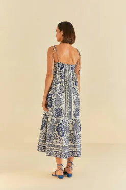 FARM Rio  BLUE PINEAPPLE GARDEN MAXI DRESS
