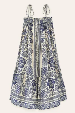 FARM Rio  BLUE PINEAPPLE GARDEN MAXI DRESS