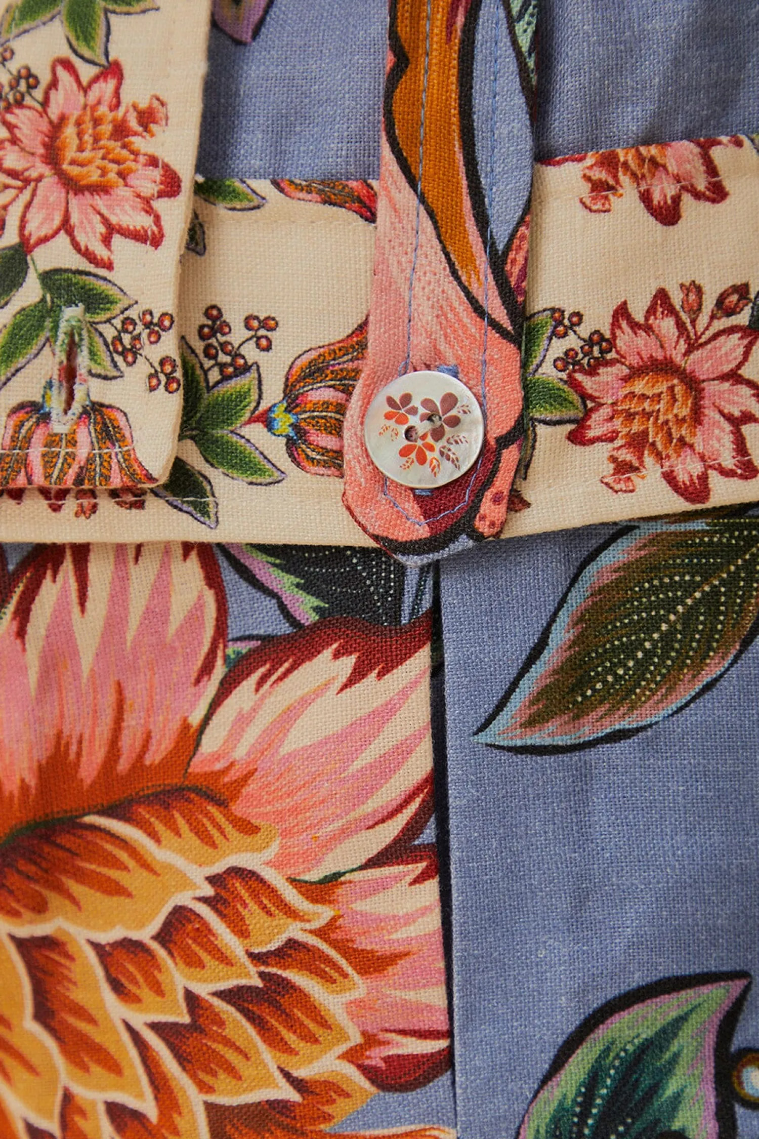 FARM Rio BLUE WONDERFUL BOUQUET EUROFLAX™ LINEN SHORTS