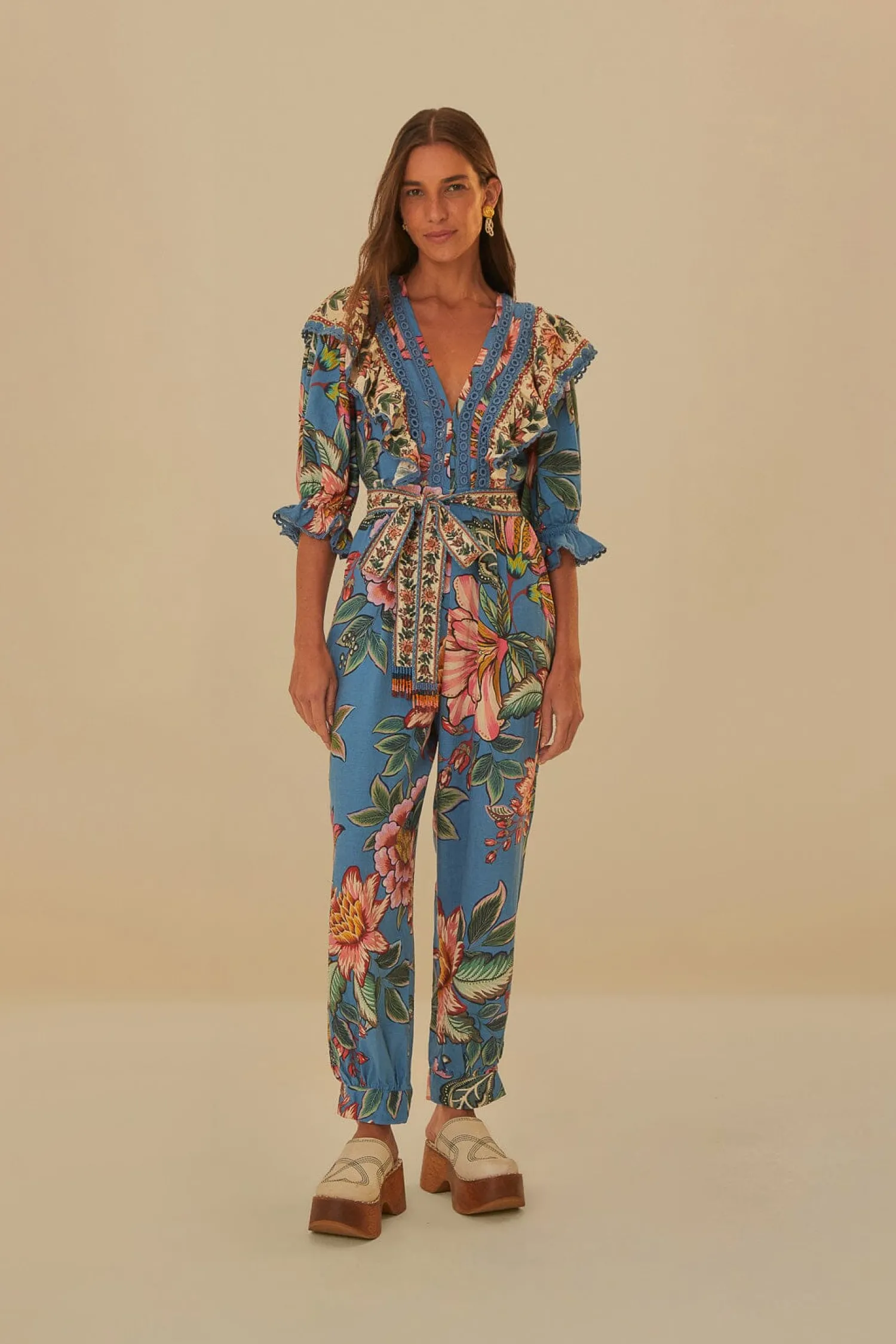 FARM Rio BLUE WONDERFUL BOUQUET LENZING™ ECOVERO™ EUROFLAX™ JUMPSUIT