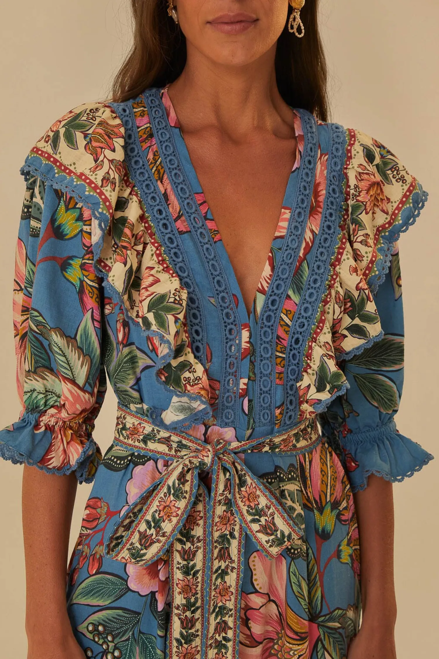 FARM Rio BLUE WONDERFUL BOUQUET LENZING™ ECOVERO™ EUROFLAX™ JUMPSUIT
