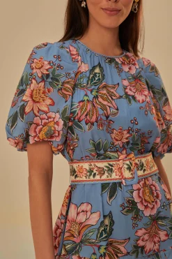 FARM Rio  BLUE WONDERFUL BOUQUET MINI DRESS