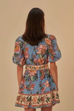 FARM Rio  BLUE WONDERFUL BOUQUET MINI DRESS