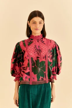 FARM Rio BLUSH FLORAL YARD BLOUSE