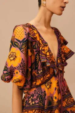 FARM Rio  BLUSH GARDEN BLOOM MAXI DRESS