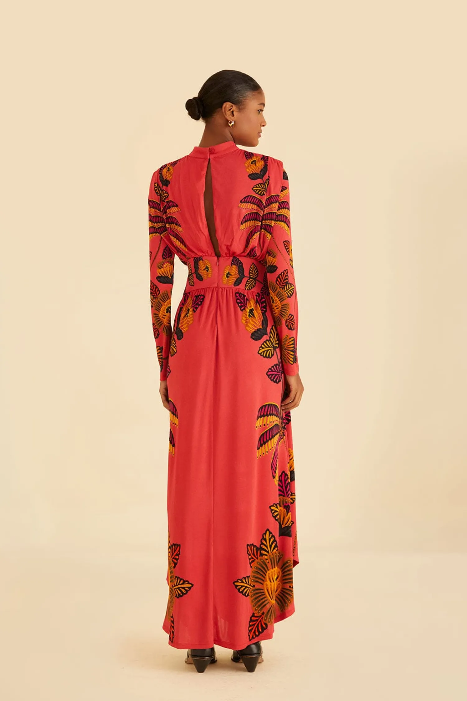 FARM Rio BLUSH LIVING BLOOM HIGH NECK MAXI DRESS
