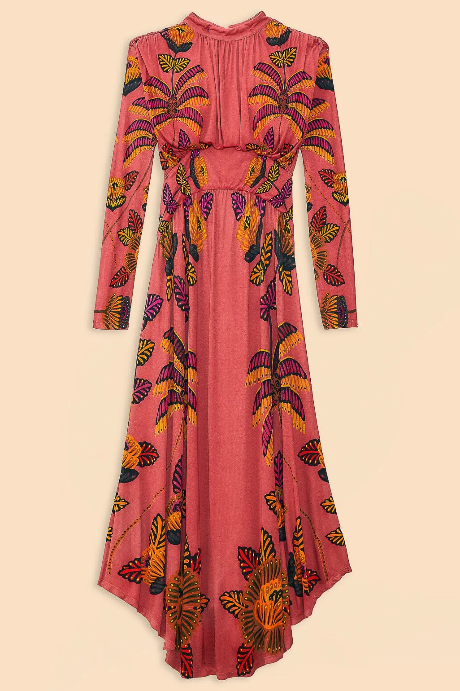 FARM Rio BLUSH LIVING BLOOM HIGH NECK MAXI DRESS