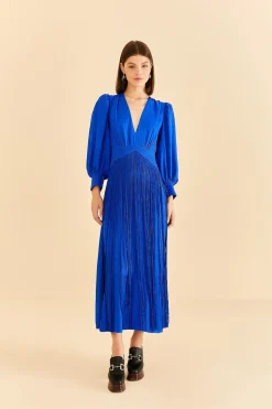 FARM Rio BRIGHT BLUE FRINGES MAXI DRESS
