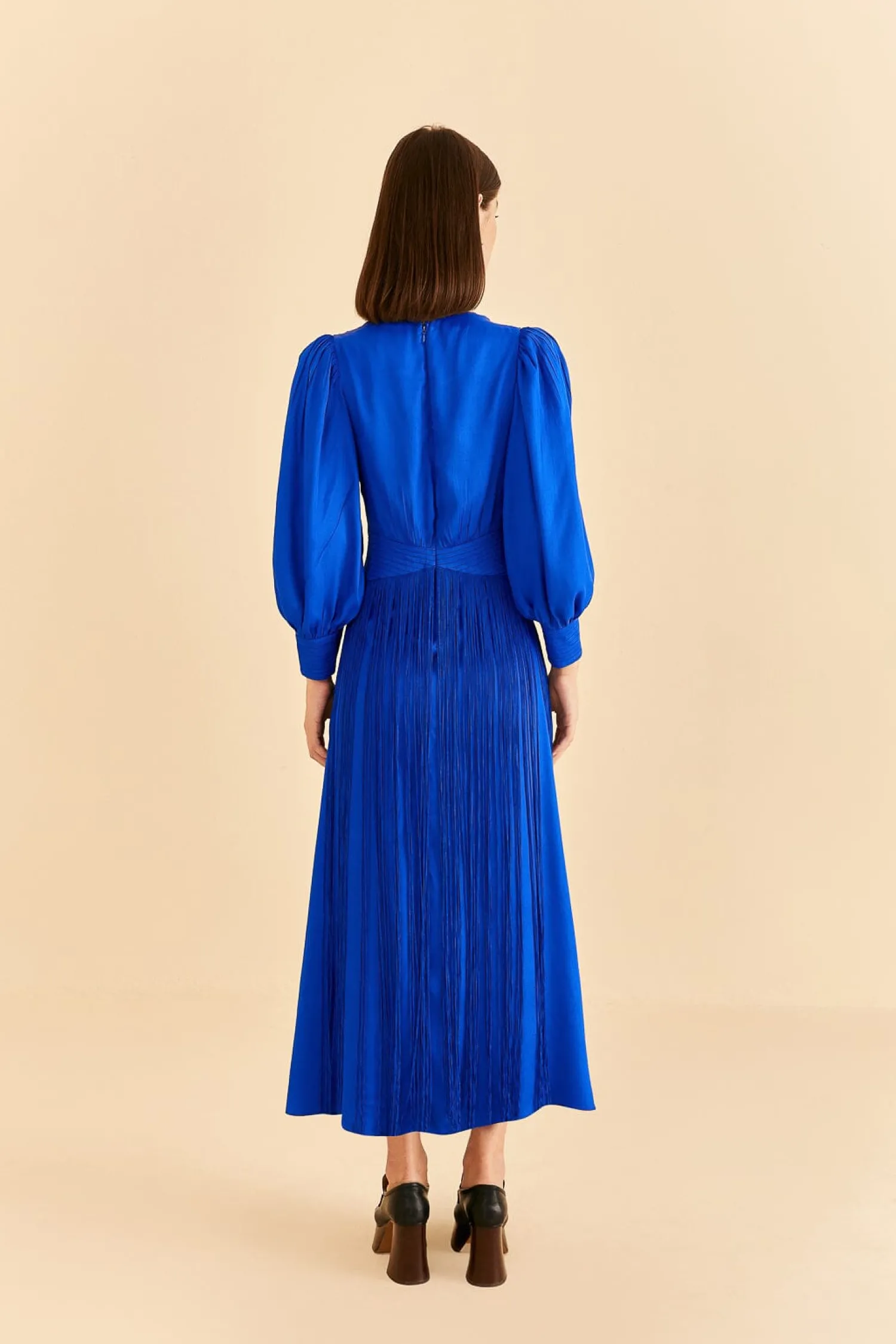 FARM Rio BRIGHT BLUE FRINGES MAXI DRESS