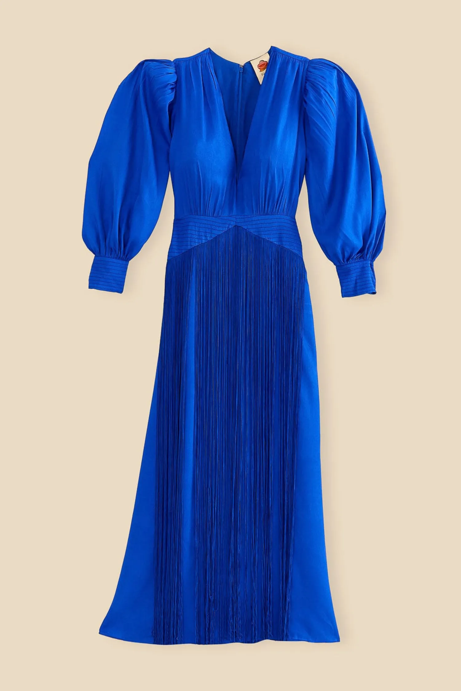 FARM Rio BRIGHT BLUE FRINGES MAXI DRESS