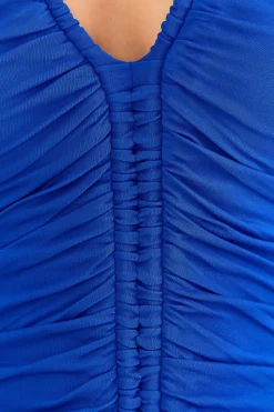 FARM Rio BRIGHT BLUE LONG SLEEVE MIDI DRESS