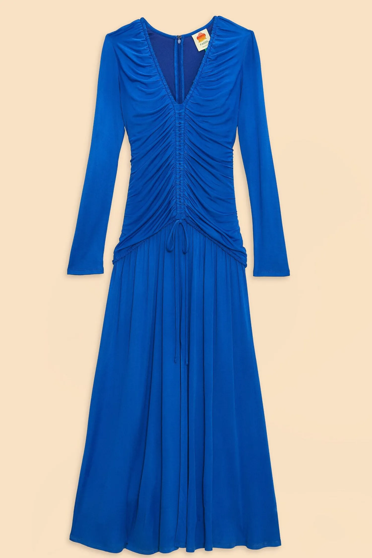 FARM Rio BRIGHT BLUE LONG SLEEVE MIDI DRESS