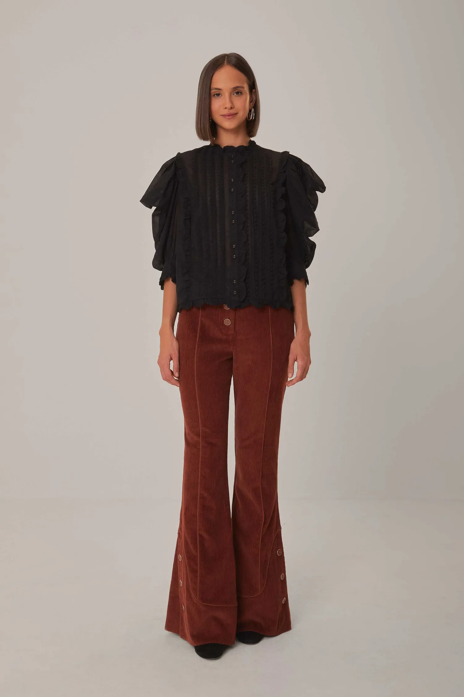 FARM Rio BROWN FLARE PANTS