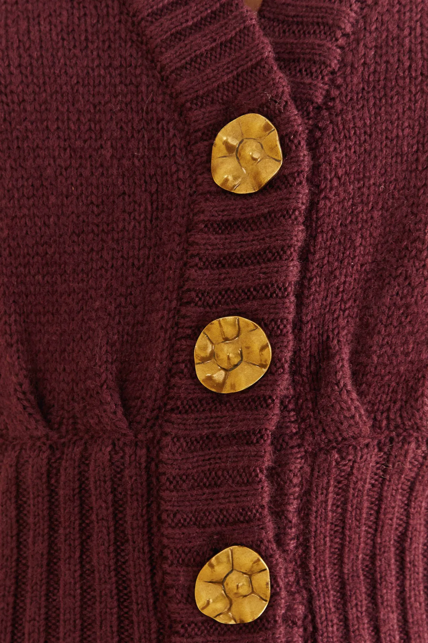 FARM Rio BURGUNDY BUBBLE KNIT CARDIGAN