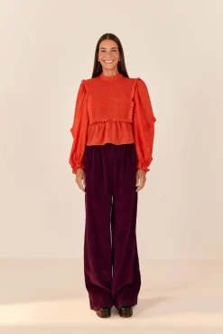 FARM Rio  BURGUNDY CORDUROY PANTS