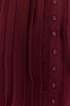 FARM Rio BURGUNDY RUFFLE BLOUSE
