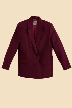 FARM Rio  BURGUNDY STRAIGHT BLAZER