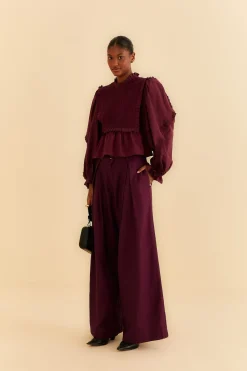 FARM Rio BURGUNDY TAILORED PANTS