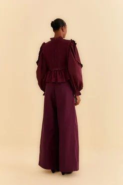 FARM Rio  BURGUNDY TAILORED PANTS