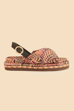 FARM Rio  CARAMEL MACAWMOUFLAGE PUFFY FLAT SANDAL