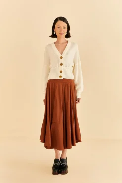 FARM Rio  CARAMEL RUFFLE MAXI SKIRT