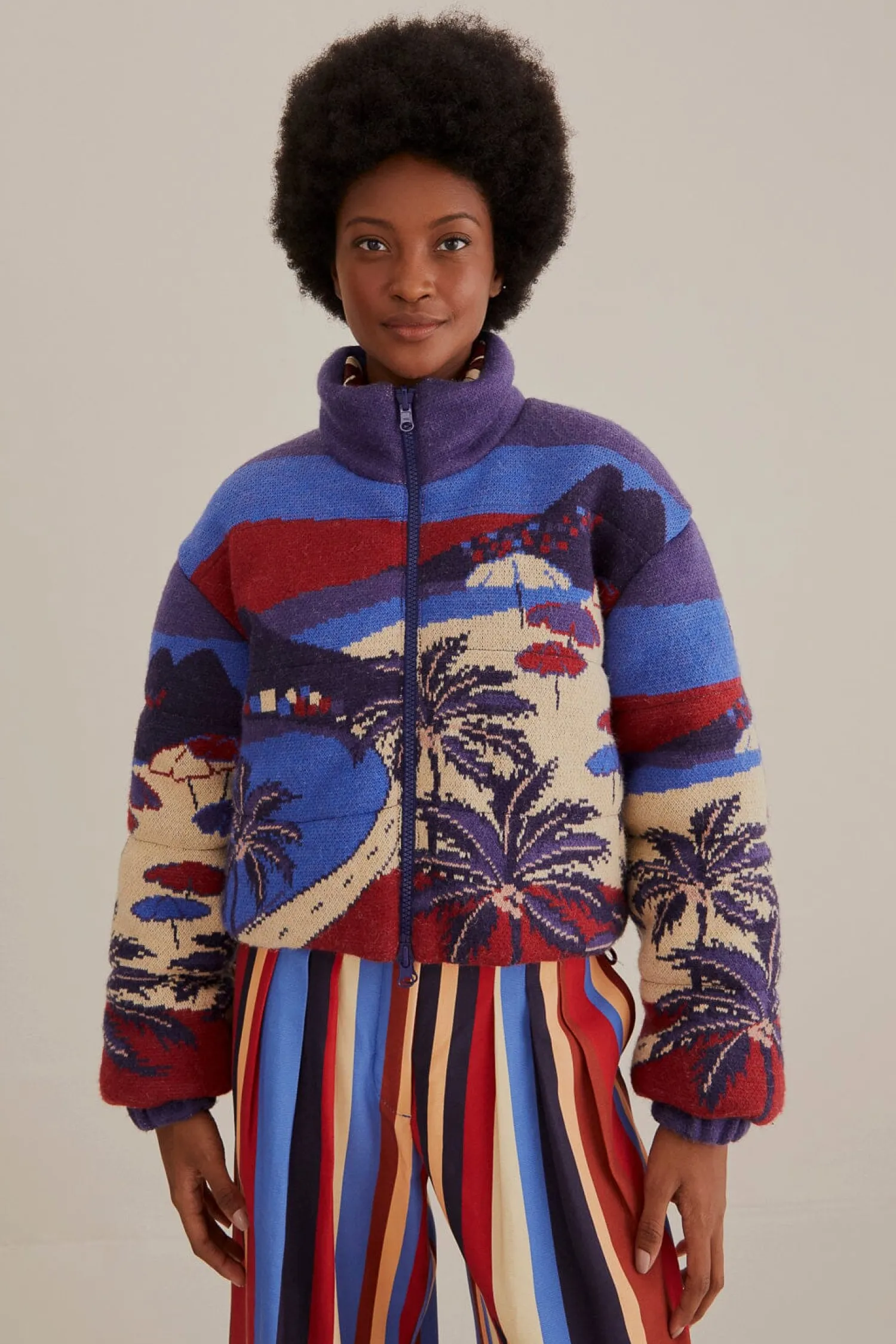 FARM Rio CARIOCA TRICOT PUFFER JACKET