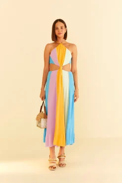 FARM Rio COLOR BLOCKING SLEEVELESS MAXI DRESS