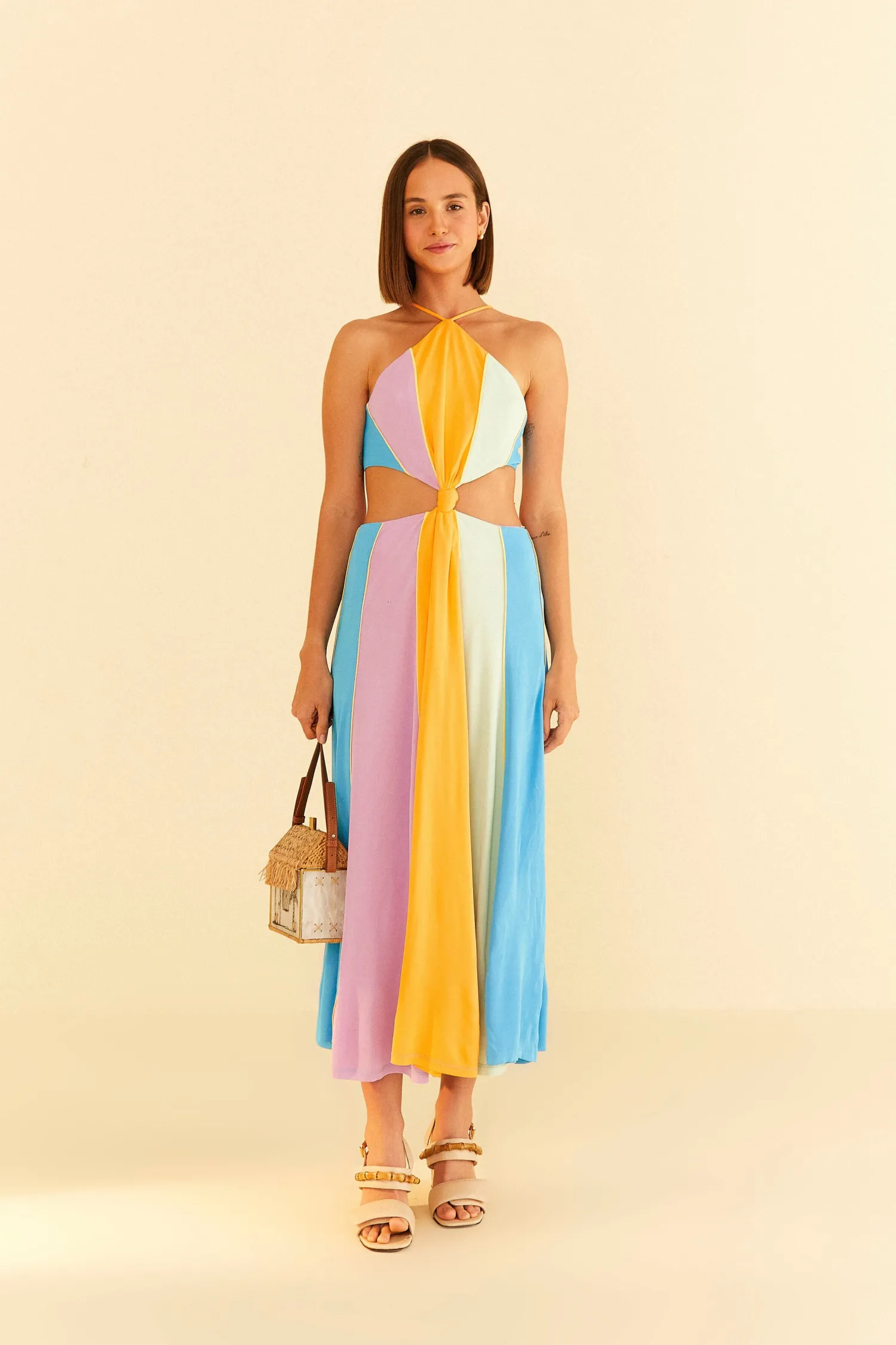 FARM Rio COLOR BLOCKING SLEEVELESS MAXI DRESS