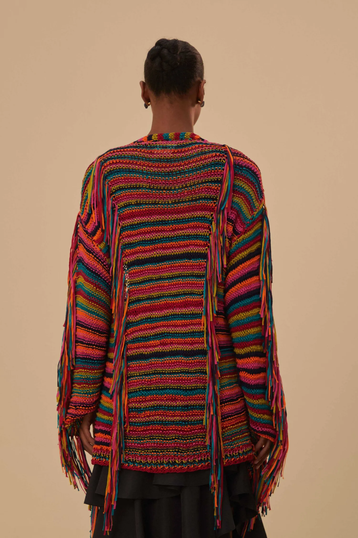 FARM Rio COLORFUL STRIPES KNIT CARDIGAN