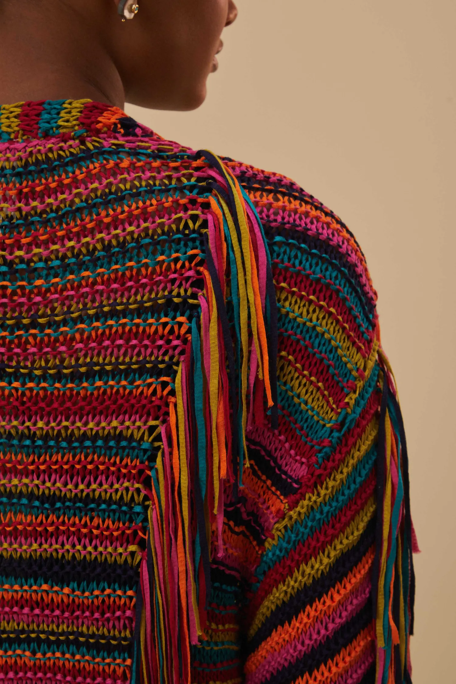 FARM Rio COLORFUL STRIPES KNIT CARDIGAN