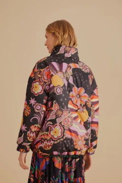 FARM Rio COLORFUL STRIPES KNIT REVERSIBLE PUFFER JACKET
