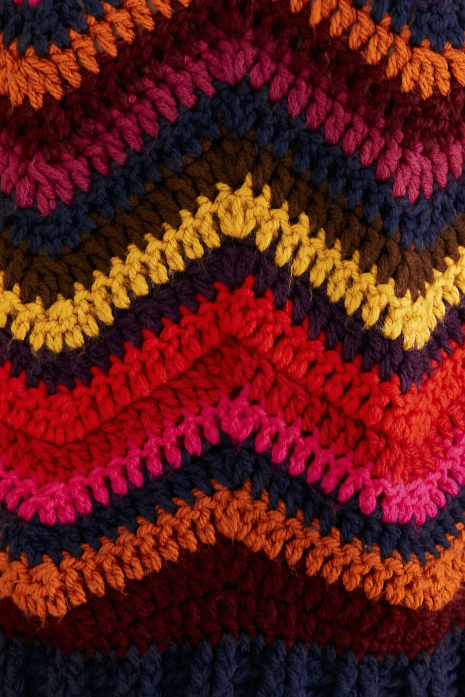 FARM Rio COLORFUL WAVES CROCHET HIGH NECK SWEATER