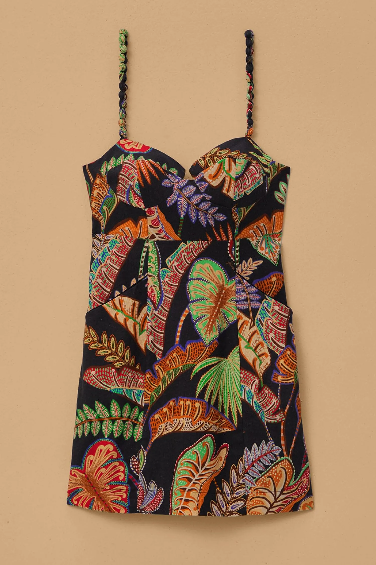 FARM Rio COOL FOLIAGE BLACK MINI DRESS