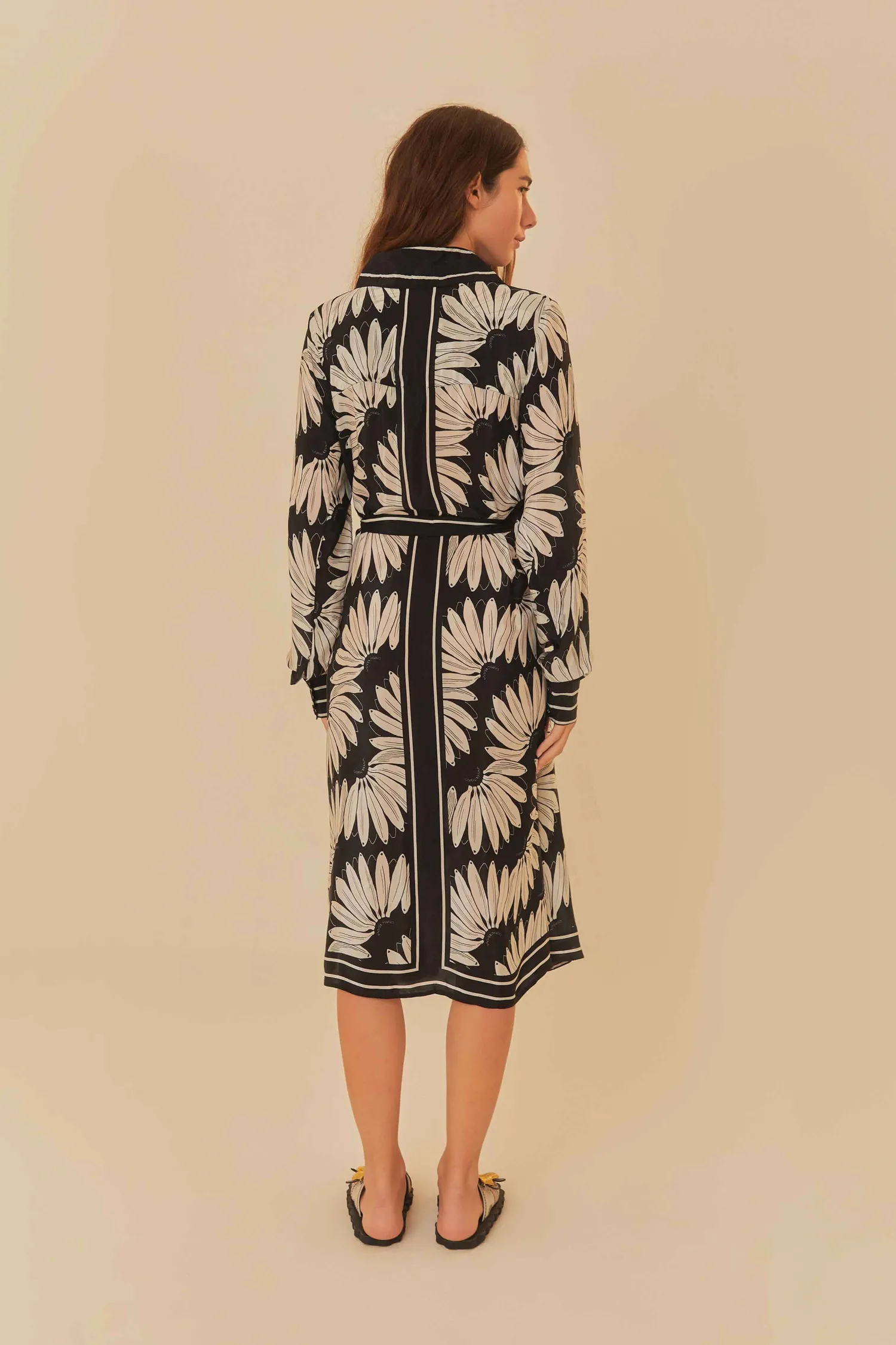 FARM Rio COPABANANA BLACK CHEMISE DRESS