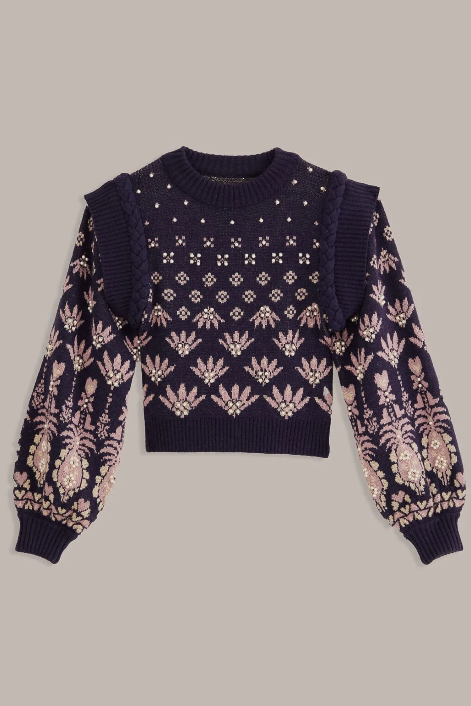 FARM Rio DARK BLUE AINIKA MARTINA KNIT SWEATER