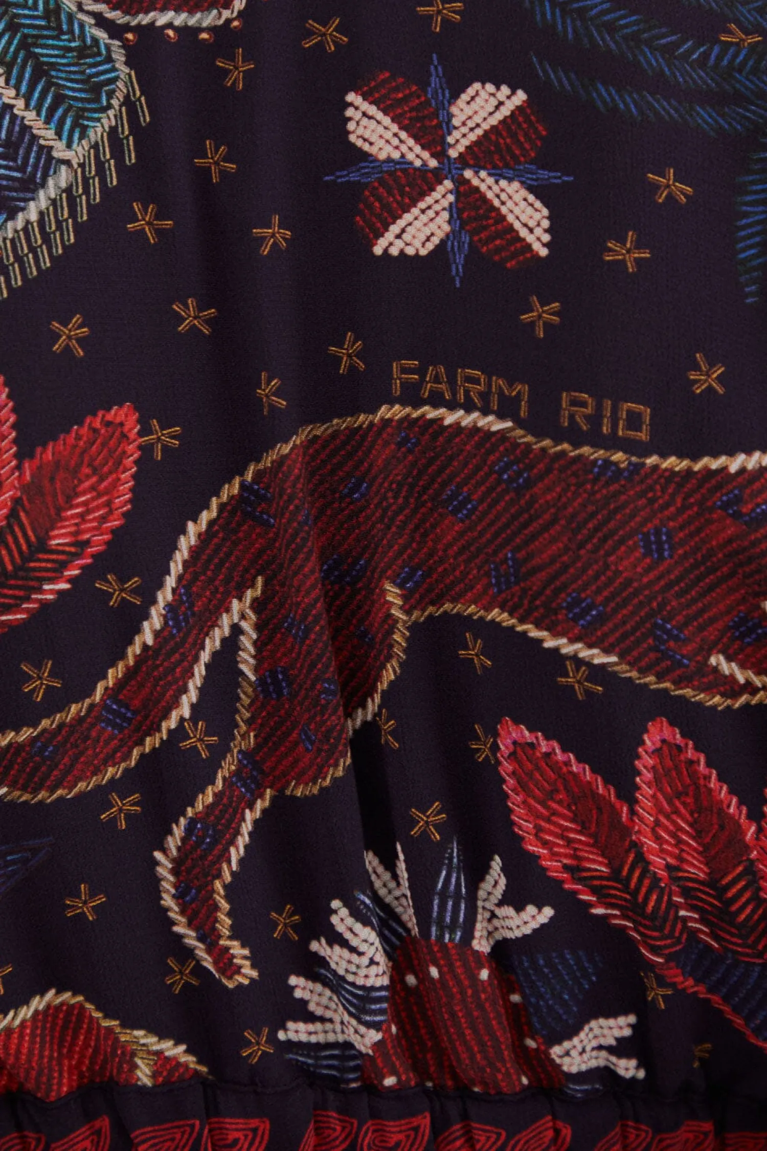 FARM Rio DARK BLUE TROPICAL SHINE CUT OUT MAXI DRESS