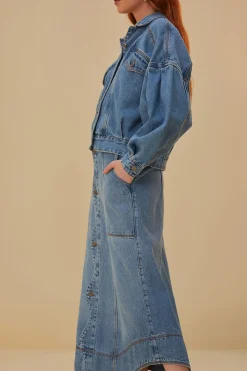 FARM Rio  DENIM WAVE SKIRT