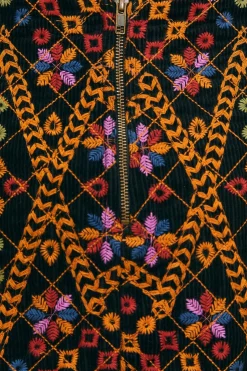 FARM Rio  EMBROIDERED CORDUROY MINI SKIRT