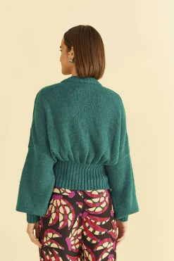 FARM Rio EMERALD BUBBLE KNIT CARDIGAN