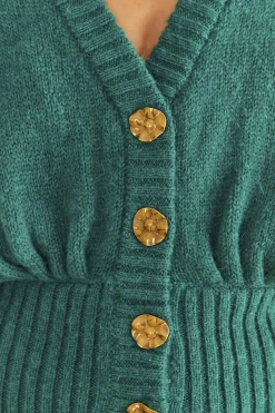 FARM Rio EMERALD BUBBLE KNIT CARDIGAN
