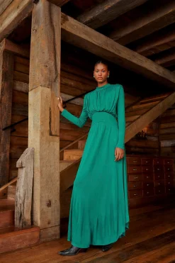 FARM Rio EMERALD HIGH NECK MAXI DRESS