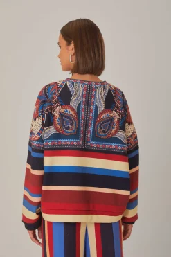 FARM Rio  ENERGY SCARF MIXED PRINT SWEATSHIRT
