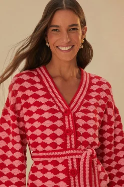 FARM Rio FAN STITCH CROCHET CARDIGAN