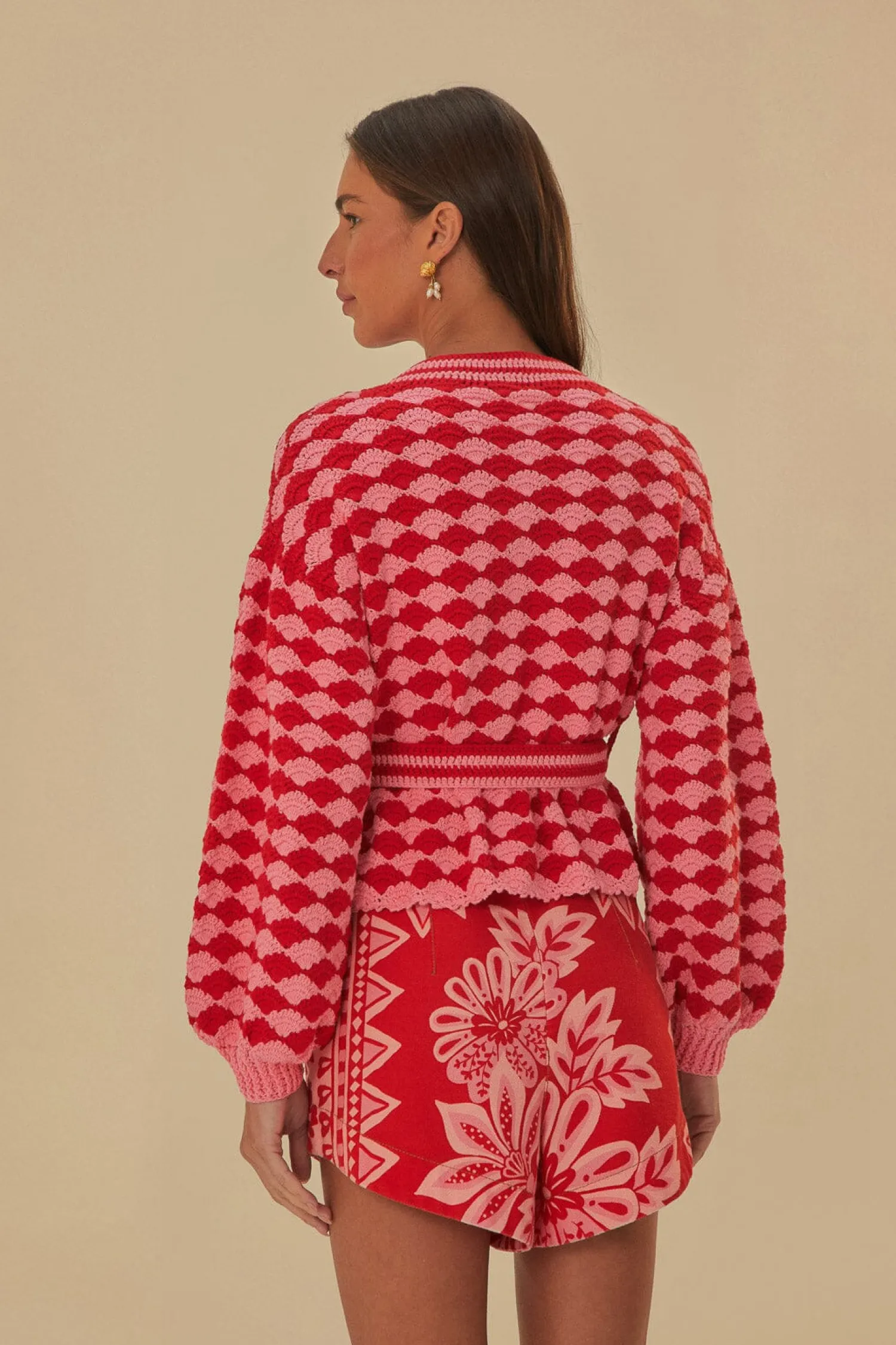 FARM Rio FAN STITCH CROCHET CARDIGAN